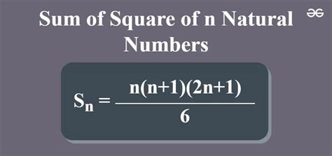 Sum of Squares of 'n' Natural numbers .